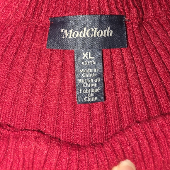 Modcloth Knit Top Size XL Red - Picture 4 of 8